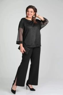 Брючный костюм Michel Chic 1326 черный, сетка двойка