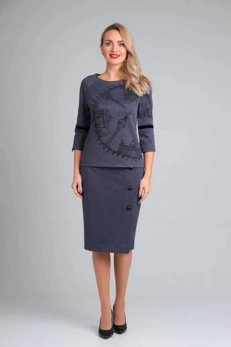 Юбочный костюм Gamma&Gracia 411 сине-сиреневый #1