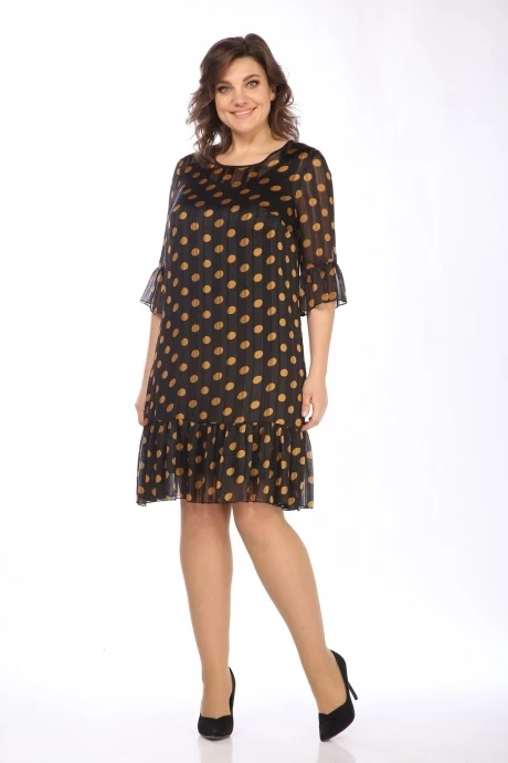 Костюм с платьем Lady Style Classic 1566/19 Черный с золотым двойка #1