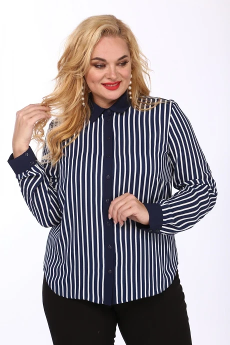 Рубашка *Распродажа Mamma Moda 75 синий полоска #1