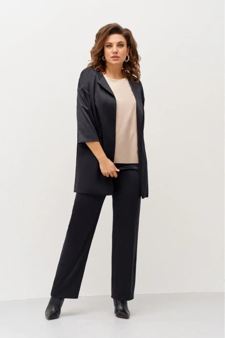 Брючный костюм Ива 1437 черный тройка #1