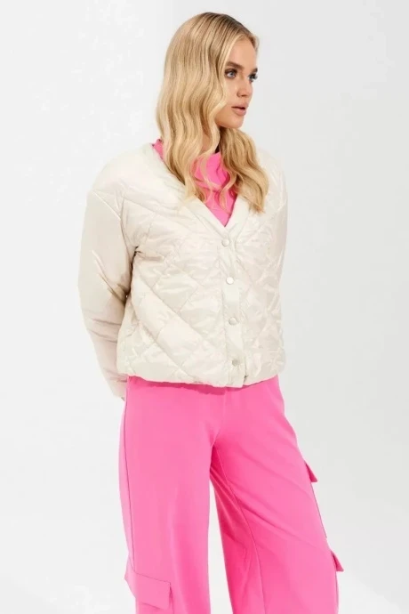 Утепленная стеганая куртка Prestige 4725 молочный #1