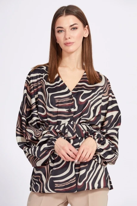 Блузка EOLA 2345 Бежевый/ коричневый #1