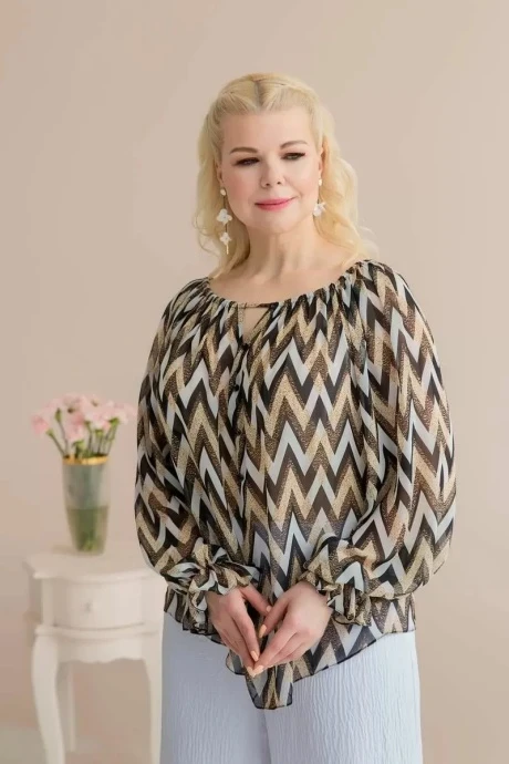 Блузка ASV 2402 песочно-чёрный #1