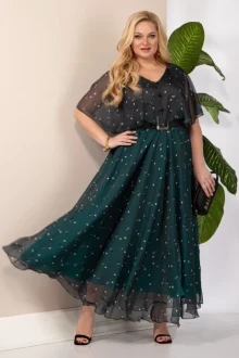 Шифоновое платье Anastasia 887.1 изумруд