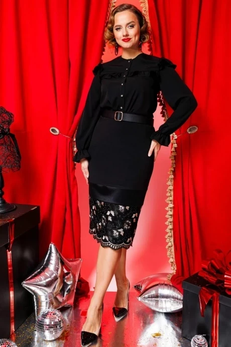 Юбочный костюм Мода-Юрс 2804 черный узор #1