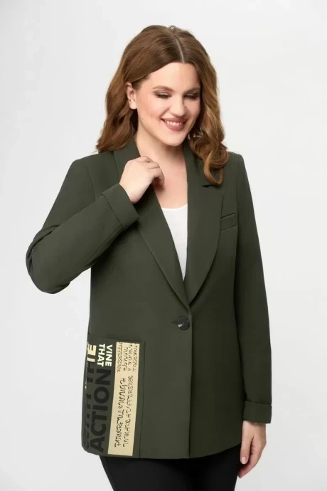 Однобортный жакет (пиджак) Дали 3594-1 хаки #1