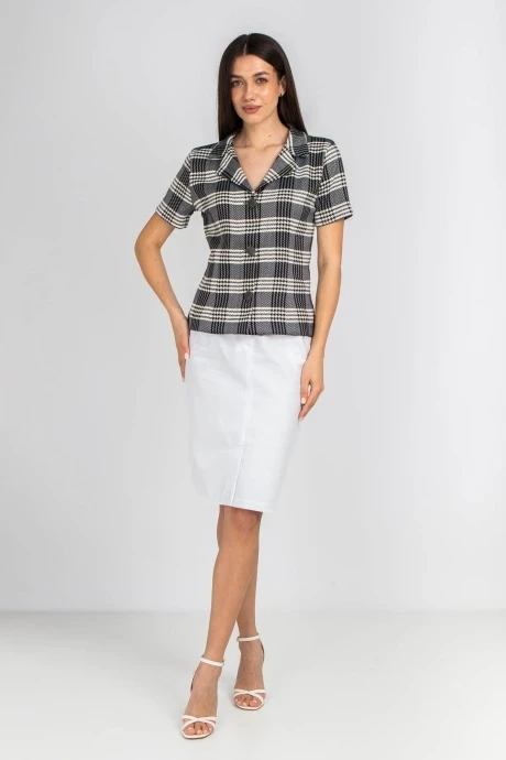 Юбочный костюм Mirolia 1103 Чёрно-белая клетка #1