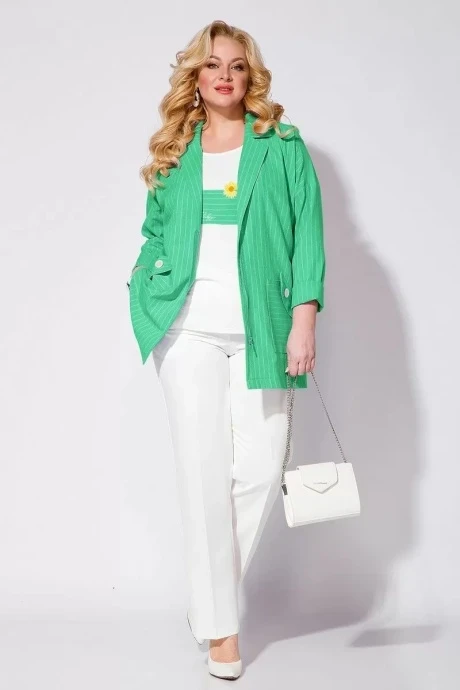 Жакет (пиджак) Лилиана 1165 с топом зелёный #1