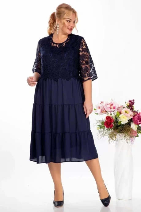 Платье УТИЛЬ AIRA style 958 темно-синий #1