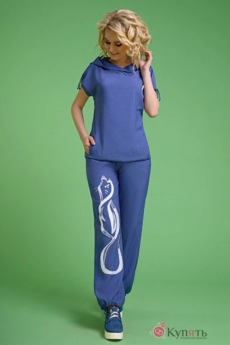 Брючный костюм *Распродажа Euromoda 099 джинс аппликация #1