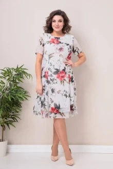 Платье Moda-Versal 2383 молочный красный