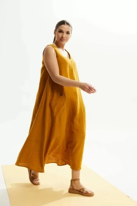 Платье DAVA 141 Горчица #1