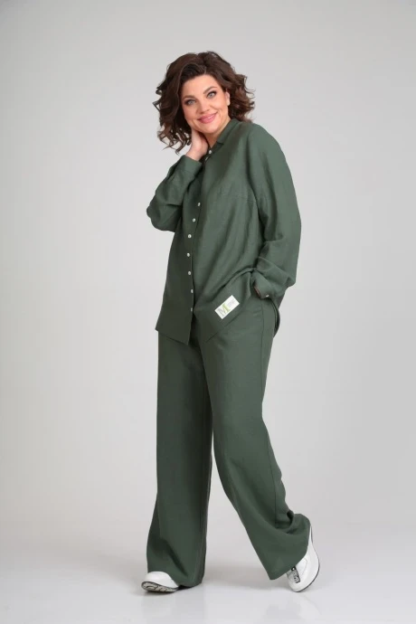 Брючный костюм Мублиз 037 двойка хаки #1