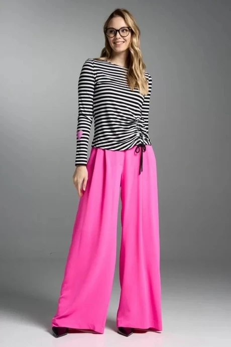 Брючный костюм Vi Oro VR-1006 черный, белый, фуксия двойка #1