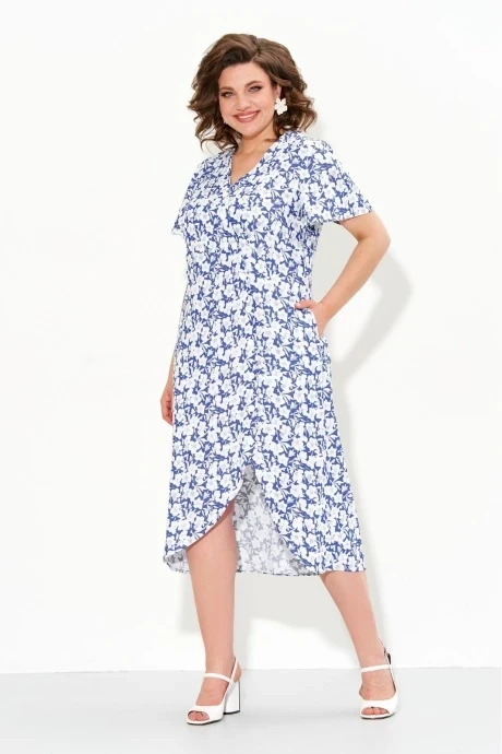 Платье Ива 1300 сине-белое #1