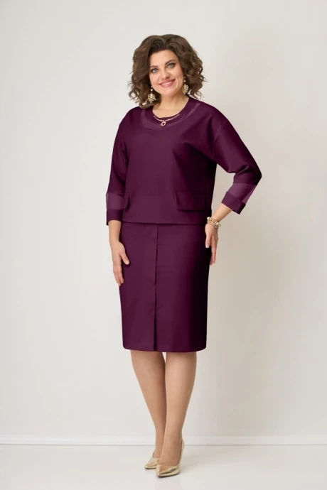 Юбочный костюм SolomeaLux 715А цвет бордо двойка #1