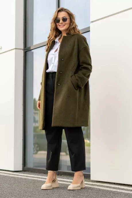 Пальто *Распродажа ANDINA 1002 хаки #1