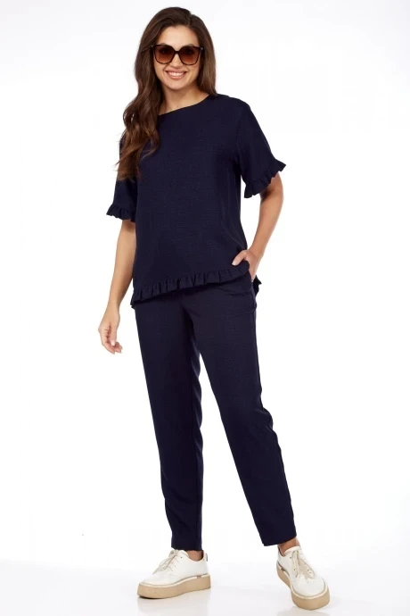 Брючный костюм Vilena Fashion 893 темно-синий двойка #1