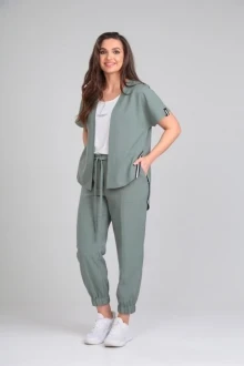 Брючный костюм Карина Делюкс 1098/1 олива