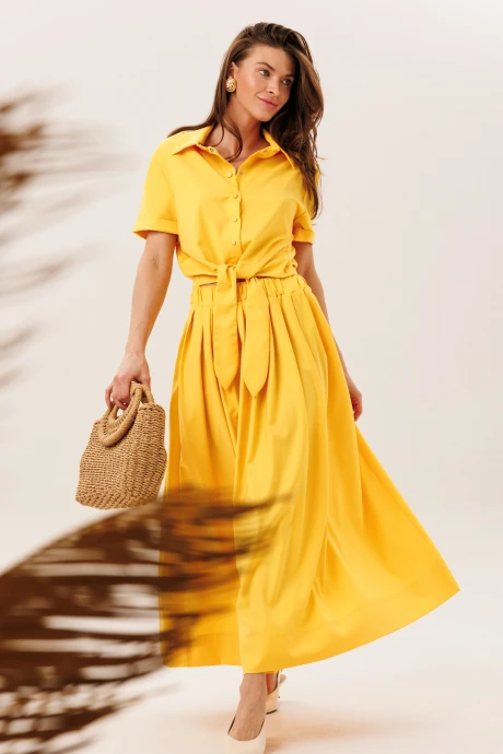 Юбочный костюм DILIA 0752 желтый двойка #1