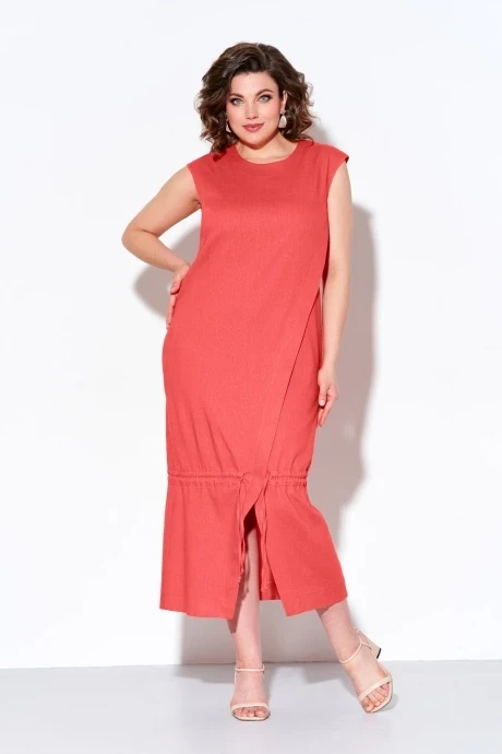 Платье Ива 1296 коралловый #1