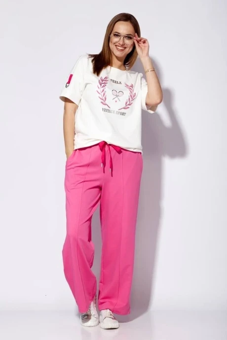 Брючный костюм TAiER 1194 белый, малина двойка #1