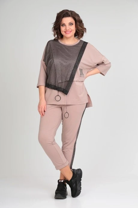 Брючный костюм *Распродажа Michel Chic 1329 светло-бежевый двойка #1