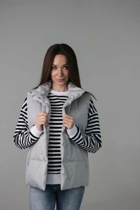 Жилетка утеплённая MT.Style 173931676 серый длинна 65 #1