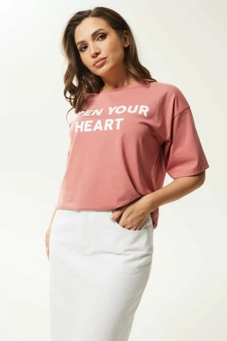 Футболка MisLana С962 коралл #1