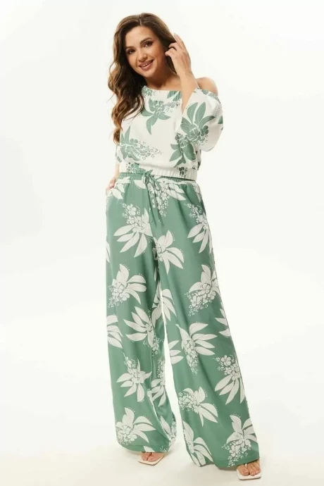 Брючный костюм MisLana С964 цветы #1