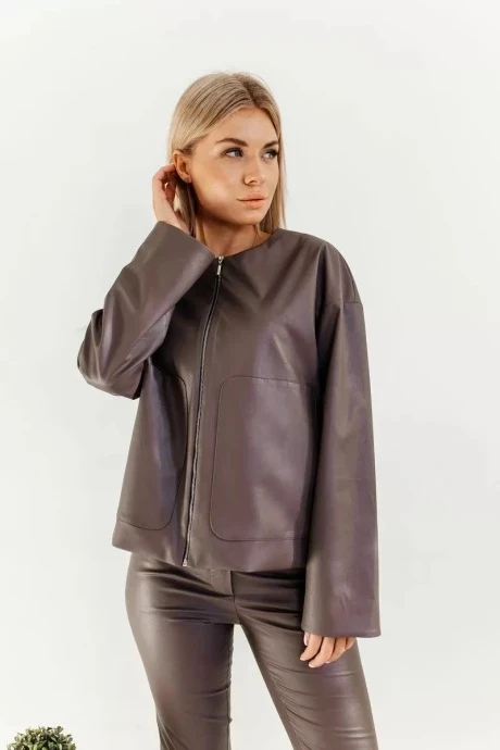 Куртка из экокожи AmberaStyle 1041M миндаль #1