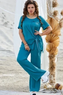 Брючный костюм Vittoria Queen 18433 бирюза двойка