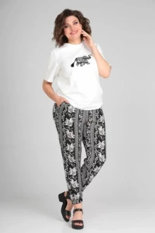Брючный костюм Michel Chic 1340 белый, черный двойка