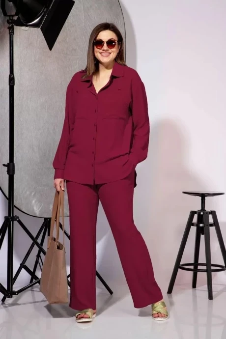 Брючный костюм Anastasia 799 винный двойка #1