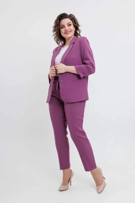 Брючный костюм SandyNa 130561 лиловый двойка #1