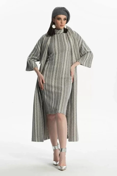 Костюм с платьем Diva 1500 Серый+ черный двойка #1