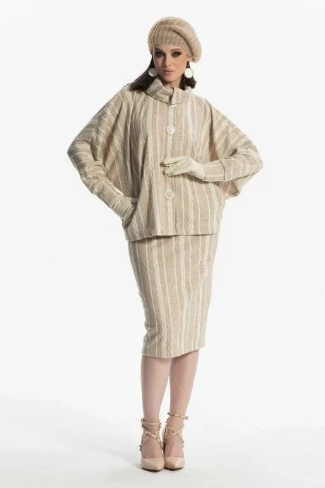 Юбочный костюм Diva 1494 бежевый двойка #1
