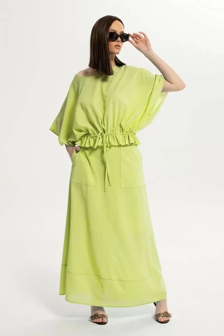 Юбочный костюм Diva 1530 салатовый двойка #1