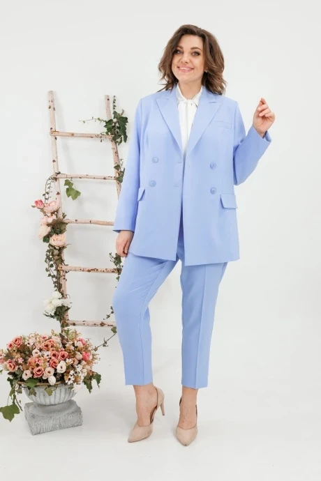 Брючный костюм *Распродажа SandyNa 130550 небесно-голубой двойка #1