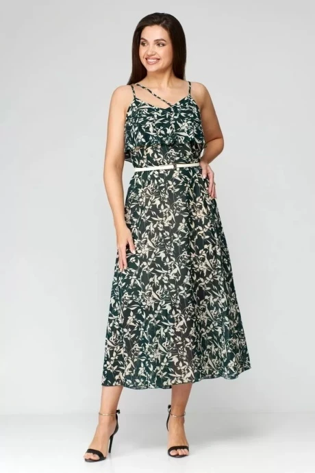 Сарафан Мишель Стиль 1131 Зелено-бежевый #1
