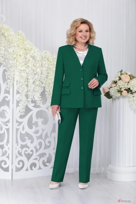 Брючный костюм *Распродажа Нинель Шик 2211 изумруд #1