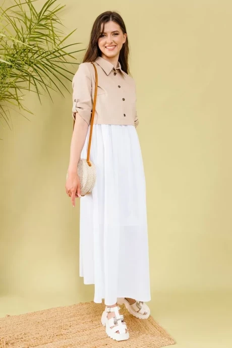 Платье NikVa н365-6 песок+молоко #1