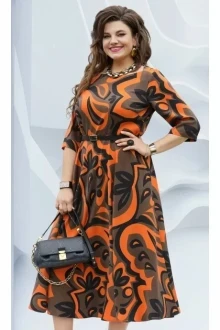 Платье из вискозы Vittoria Queen 19353/1 диз.цветы оранжевый