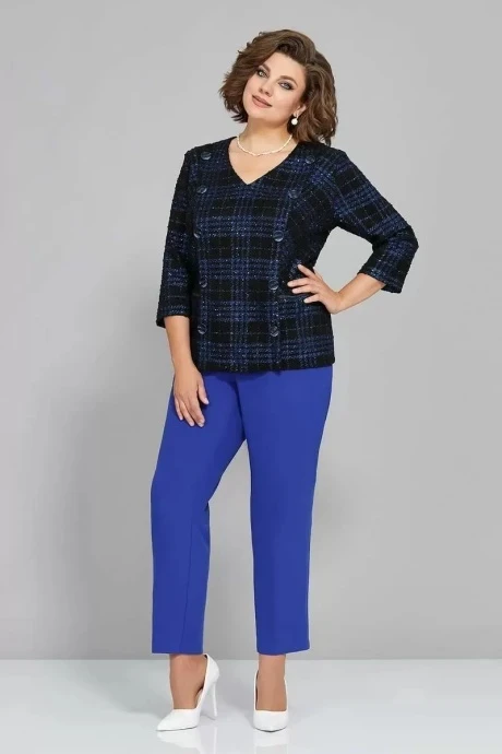 Брючный костюм Mira Fashion 5286 синий двойка #1