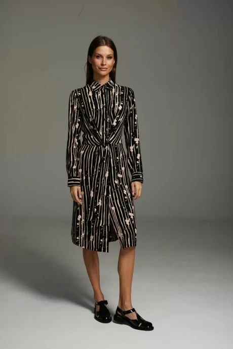 Платье DAVA 176 черный-бежевый #1