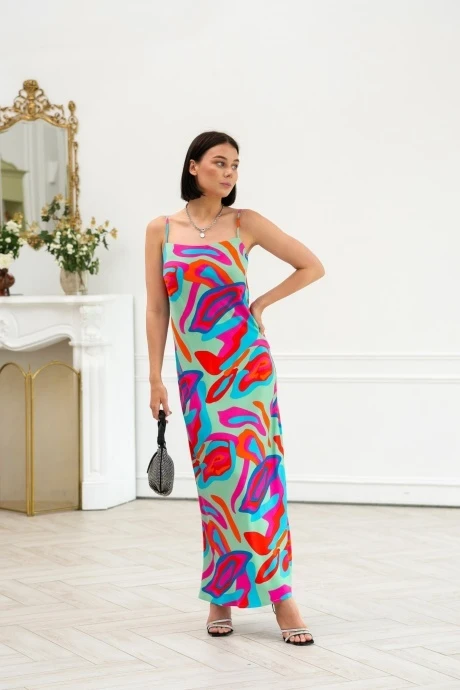 Платье Ivera Collection 1125 Зеленый/розовый #1
