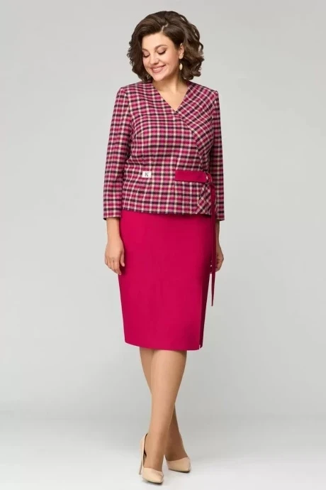 Юбочный костюм Мишель Стиль 1142 брусничный двойка #1