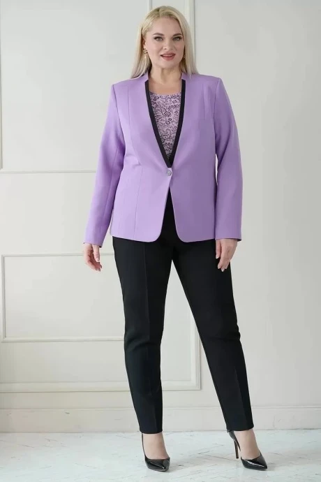 Брючный костюм ALANI COLLECTION 1971 черный,сирень тройка #1