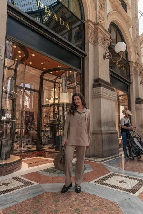 Брючный костюм MALI 722-124 бежевый двойка #1